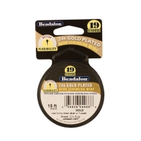 Beadalon 19 Strand Plated Bead Stringing Wire, Gold Plated, .012 Inch, 15 Feet||BDC-752.12