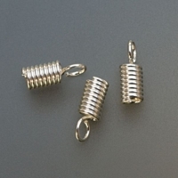 Silver Plated Spring Cord End Cord Fasteners, 3 Millimeter, Pack of 144||BDS-323.06