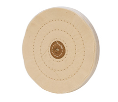 WHITE MUSLIN BUFF-STITCHED, LTHR CTR 5X60P||BUF-685.60