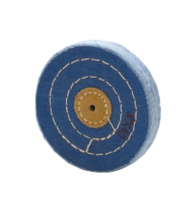 BLUE BUFF, LEATHER CENTER, 3 ROW STITCHED, 4X40||BUF-734.40