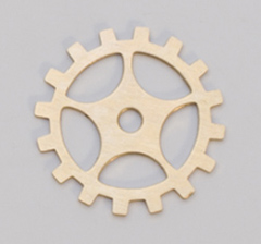 Brass Gear with Spoke, 24 Gauge, 3/4 Inch, Pack of 6||MET-450.40