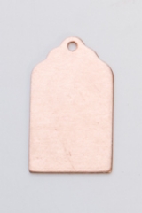 Copper Luggage Tag with Hole, 24 Gauge, 13/16 by 1/2 Inch, Pack of 6||MET-550.18
