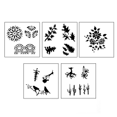 DESIGN STENCILS FOR ENAMELING - SECRET GARDEN, 5PC||STL-130.00