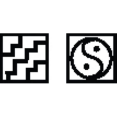 Metal Clay Design Block, Square, Squiggly Lines and Yin Yang||STM-110.12