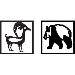 Metal Clay Design Block, Square, Southwestern Oryx and Panda||STM-314.75