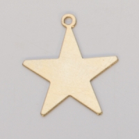 Brass Star with Ring, 24 Gauge, 1 Inch, Pack of 144||MET-450.02G