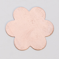 Copper 6-Petal Flower, 24 Gauge, 1-3/8 Inch, Pack of 6||MET-540.20