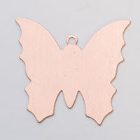 Copper Butterfly with Ring, 24 Gauge, 1-3/8 by 1-1/4 Inch, Pack of 6||MET-550.26